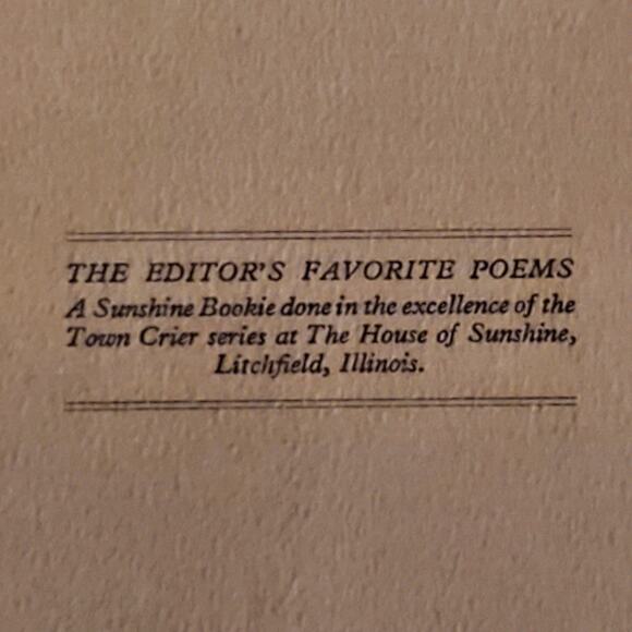 The Editor's Favorite Poems The House of Sunshine Litchfield Ill Vtg Poetry - Picture 3 of 10